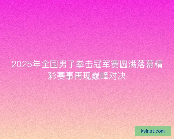 2025年全国男子拳击冠军赛圆满落幕精彩赛事再现巅峰对决