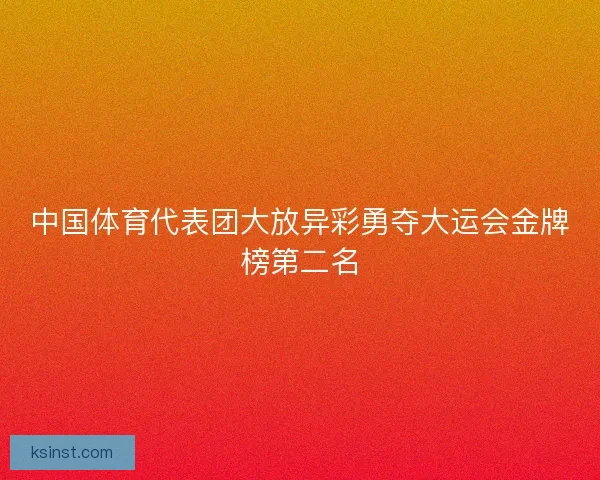 中国体育代表团大放异彩勇夺大运会金牌榜第二名