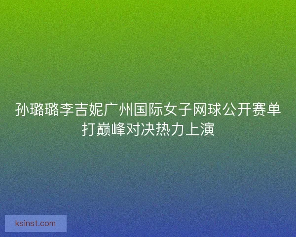 孙璐璐李吉妮广州国际女子网球公开赛单打巅峰对决热力上演
