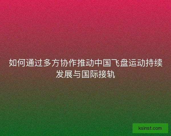 如何通过多方协作推动中国飞盘运动持续发展与国际接轨